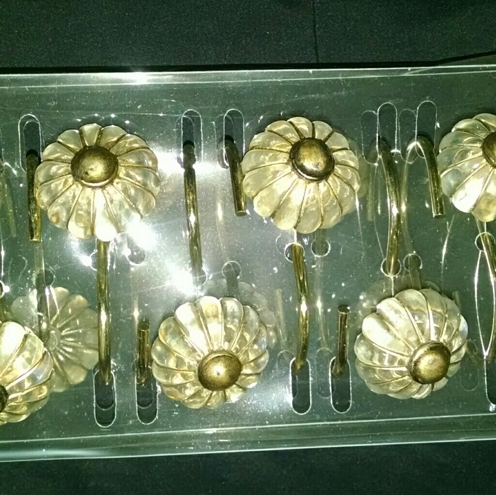 Beautiful Rare Jewel shower curtain hooks